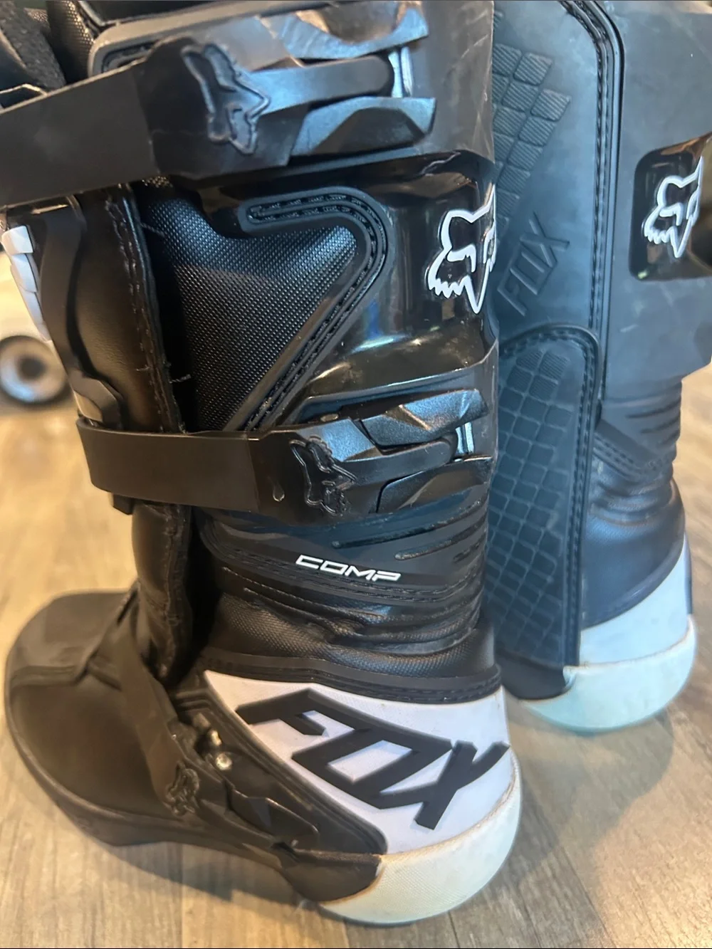 Fox Kids Black Boots with White Logo Accents